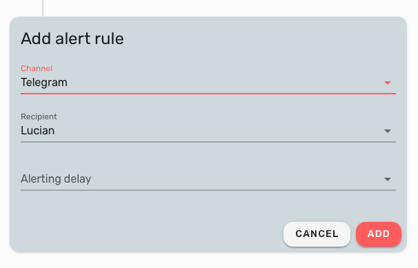 Adding an alert rule