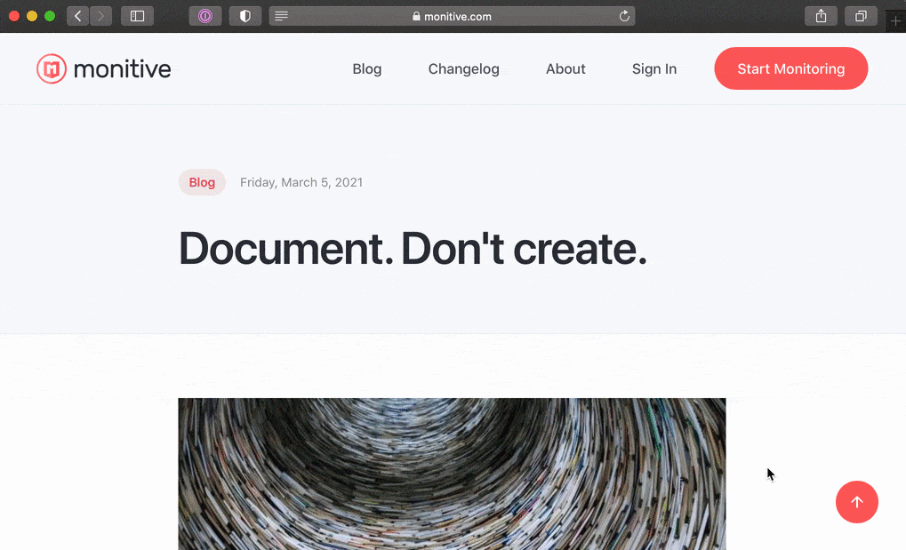 Document. Don't create.