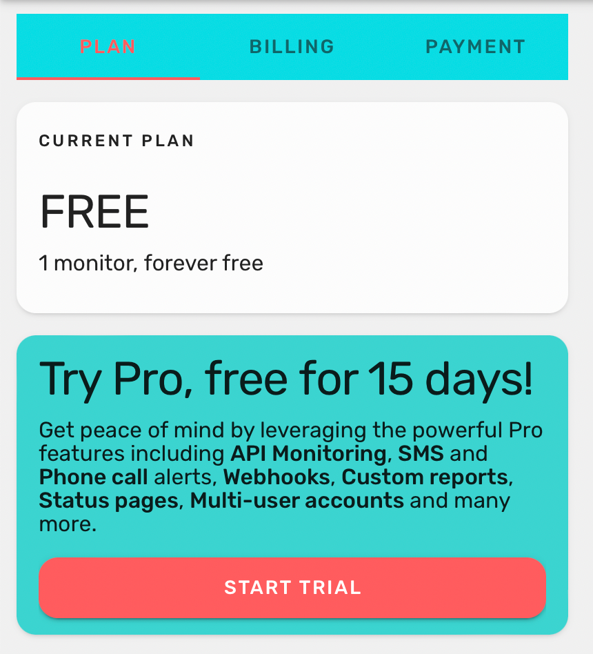 (Re)Start a Pro Trial period