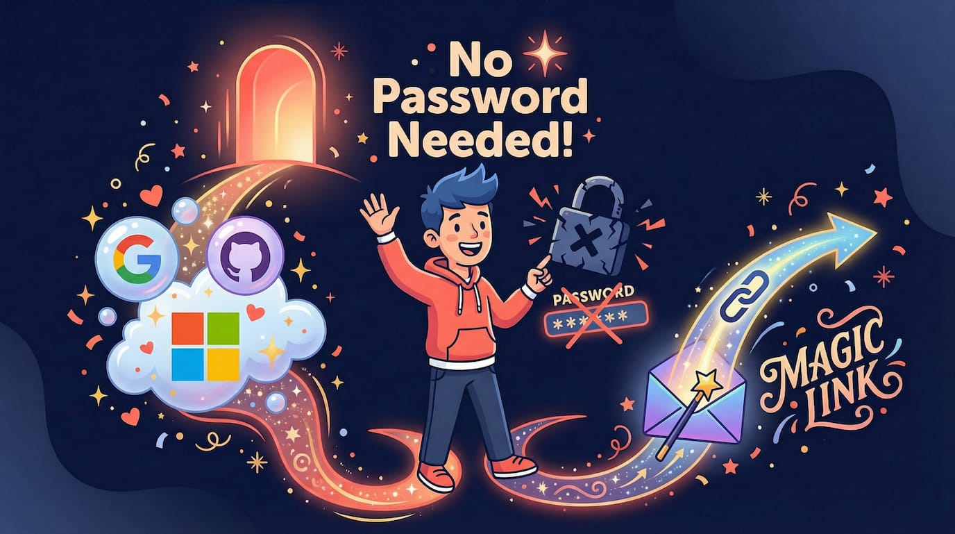 Passwordless sign-in: social accounts and magic links